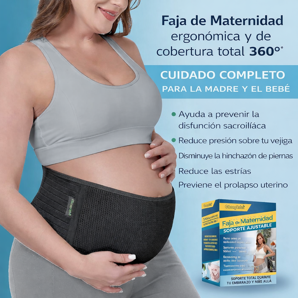 BellyCare® -Cinturón de Embarazo para Alivio Lumbar y Mejor Postura